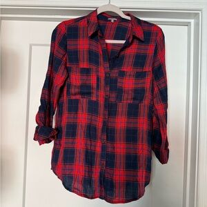 Charlotte Russe Open Back Plaid Button Up‎ Shirt